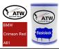 Preview: BMW, Crimson Red, A61: 500ml Lackdose, von ATW Autoteile West.